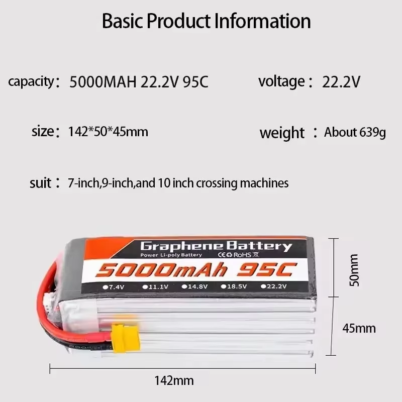 95C 22.2V 6S 5000mAh Lipo Batt - đánh giá và giá 6S Lipo Battery 22.2V 5000Mah